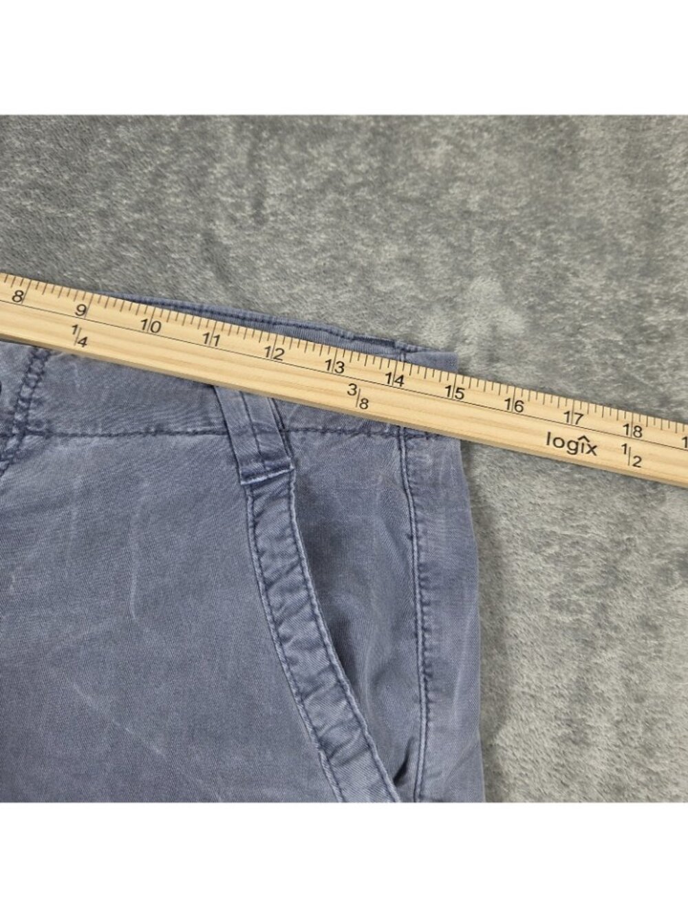 American Eagle Pants Womens 6 Long Blue Super High Rise Baggy Wide Leg Cargo - Picture 6 of 8
